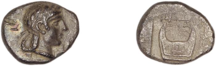 Colophon Milne 1941 Period II, drachms and obols, реверс, bm