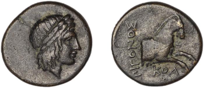 Colophon Kinns 1980 Period I.2, AE 9, реверс, bm