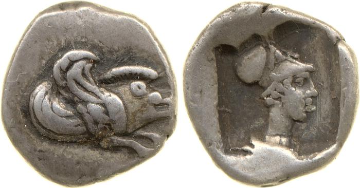 Clazomenae Dengate 1967 IQ Attic diobols, реверс, bm
