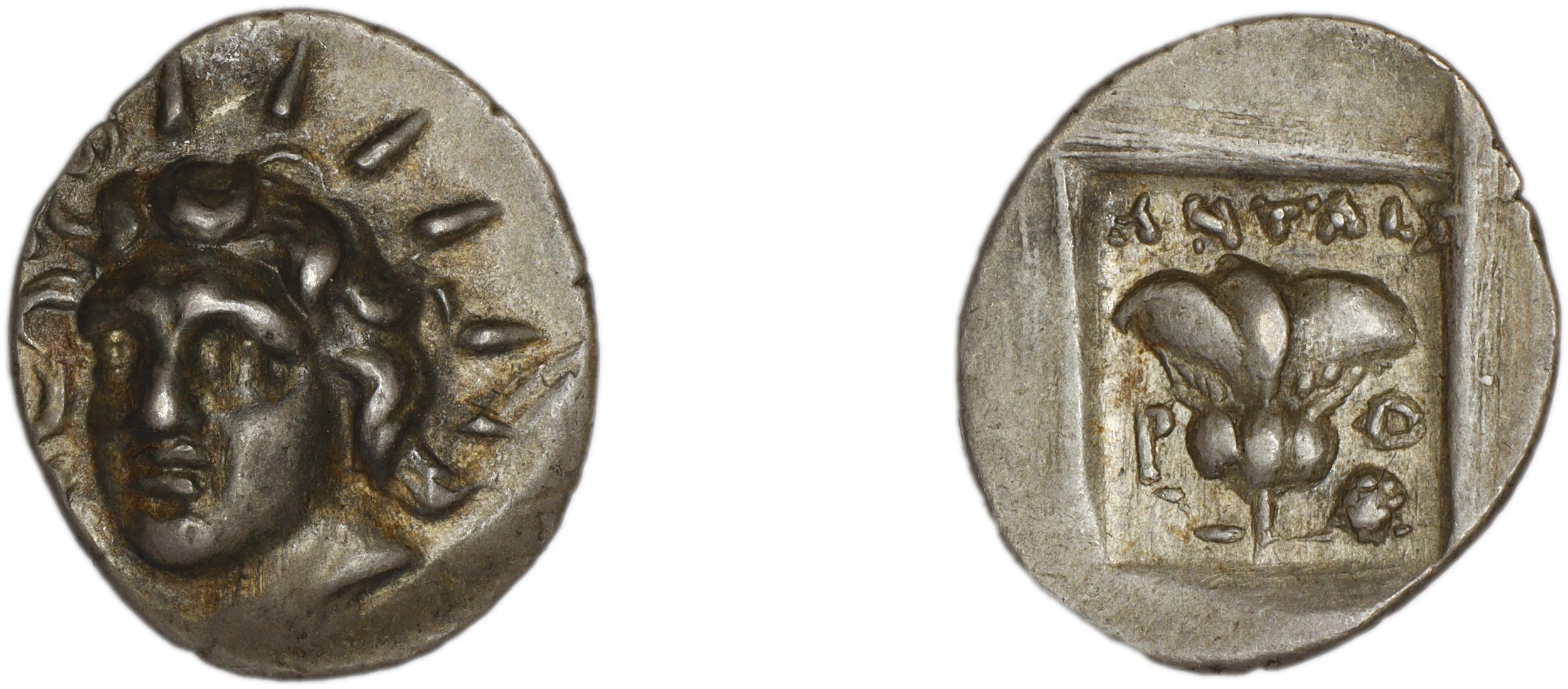 Rhodes Jenkins 1989 Group D hemidrachms, аверс, bm