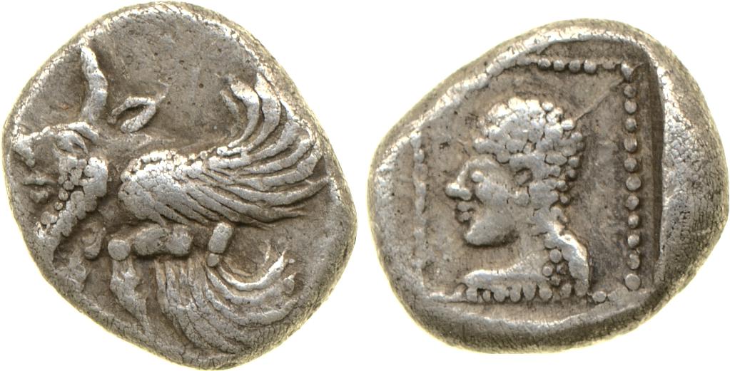 Orou, Carian dynast Uncertain Carian mint G Konuk 2007a Type 1, аверс, bm