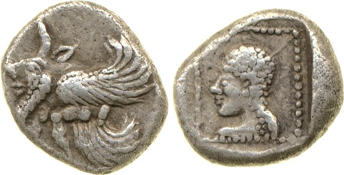 Orou, Carian dynast Uncertain Carian mint G Konuk 2007a Type 1, реверс, bm