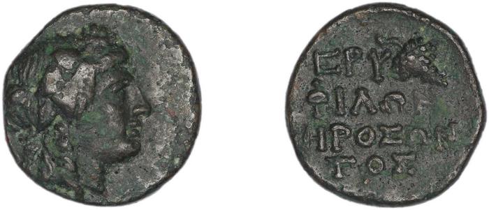 реверс Erythrae Kinns 1980 Period IV, AE 16