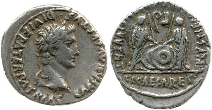RIC I (second edition) Augustus 210, реверс, bm