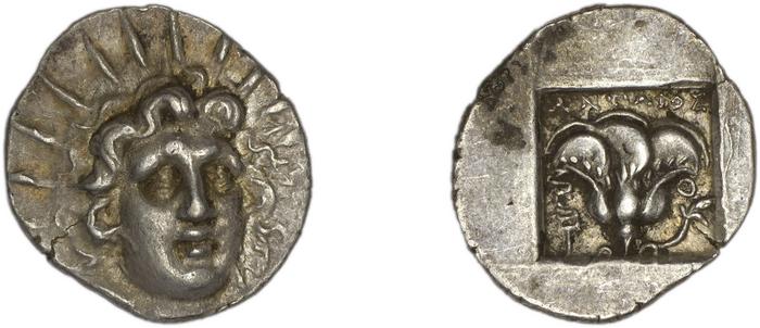 реверс Rhodes Jenkins 1989 Group D hemidrachms