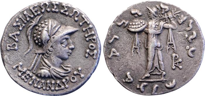 Bactrian and Indo-Greek Coinage Menander I 11.2, bm