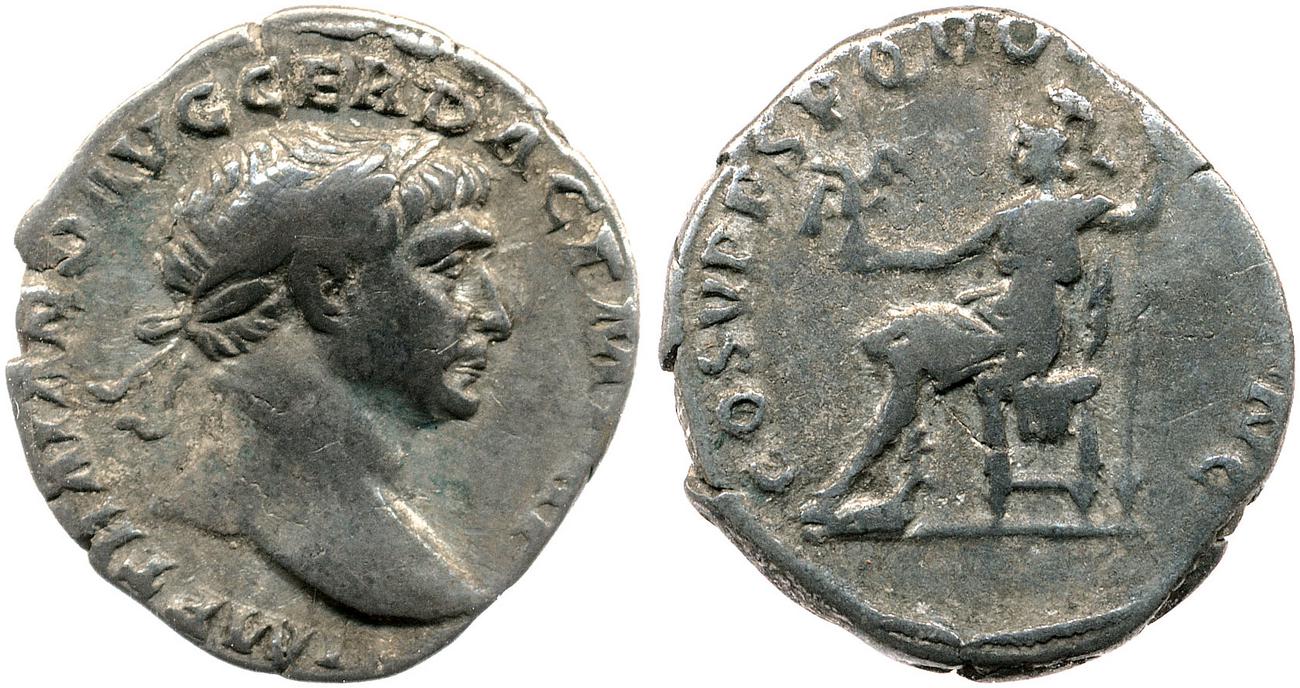 RIC II Trajan 116, obverse, bm