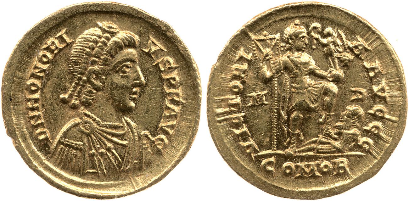RIC X Honorius 1206, аверс, bm