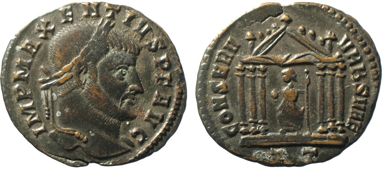 RIC VI Ticinum 100, аверс, bm