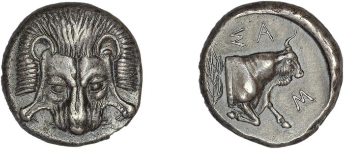 Samos Barron 1966 Class VII tetradrachms, реверс, bm