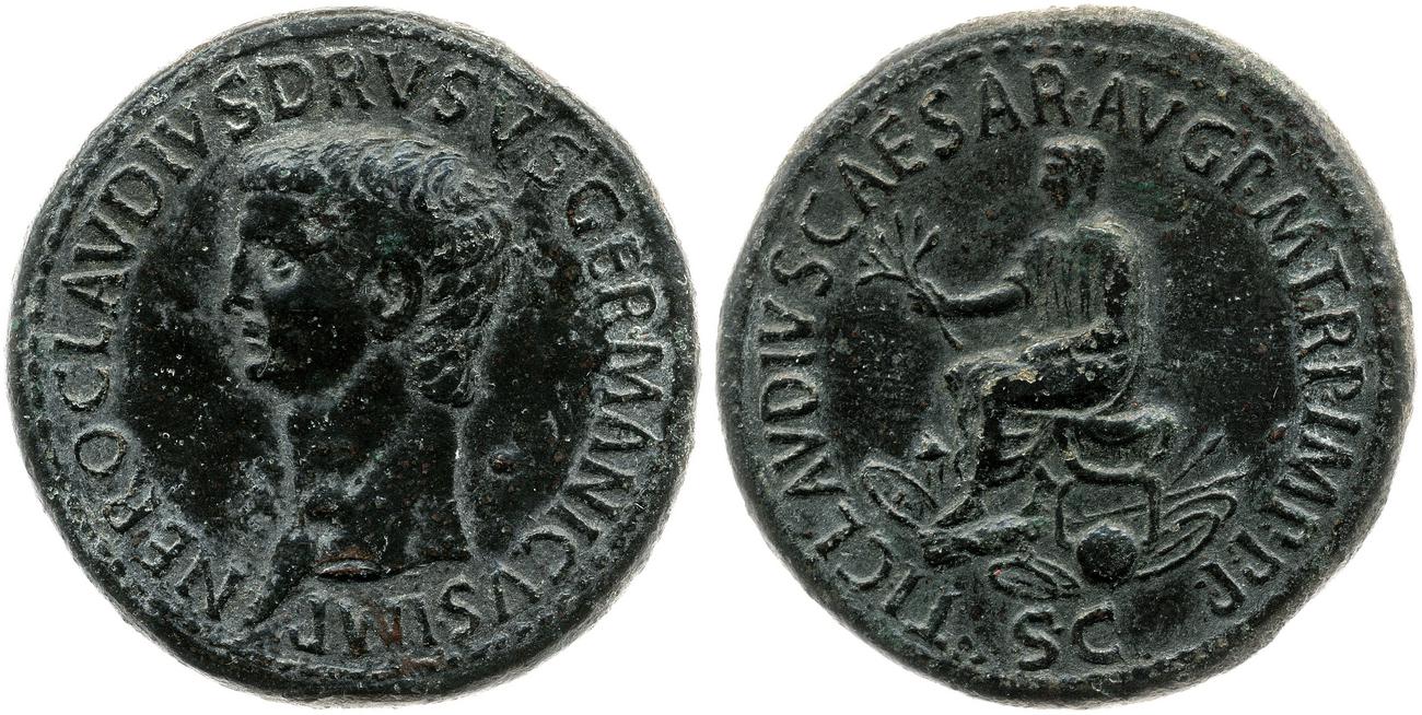 RIC I (second edition) Claudius 109, аверс, bm