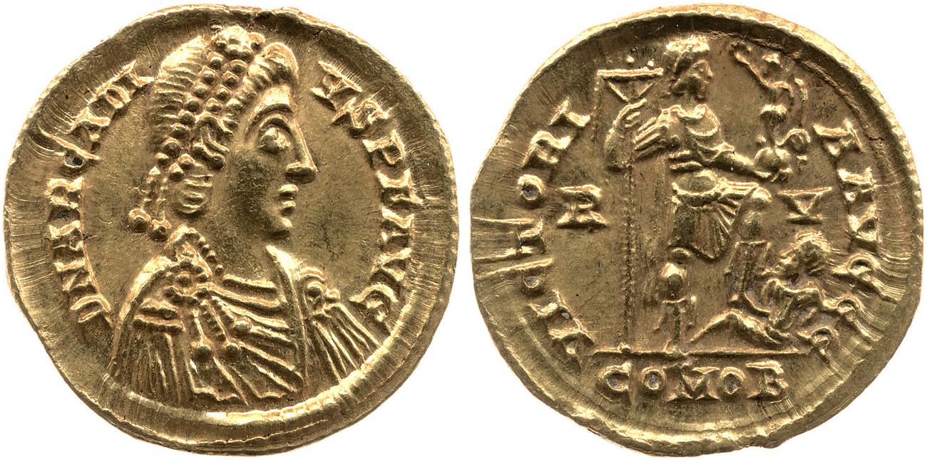 RIC X Honorius 1286, аверс, bm