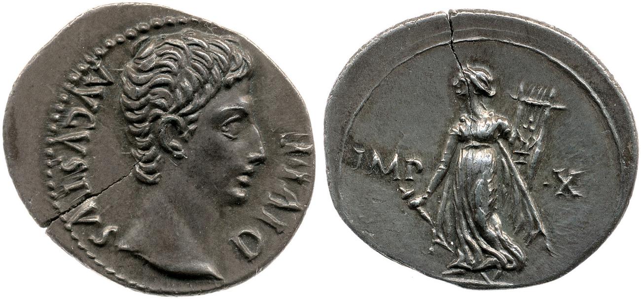 RIC I (second edition) Augustus 171A, аверс, bm