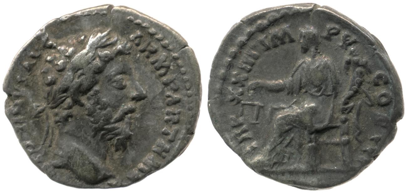 RIC III Marcus Aurelius 209, аверс, bm