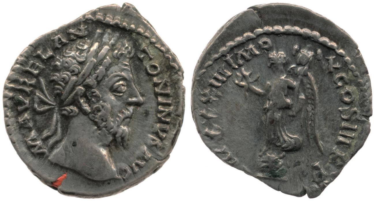 аверс RIC III Marcus Aurelius 405