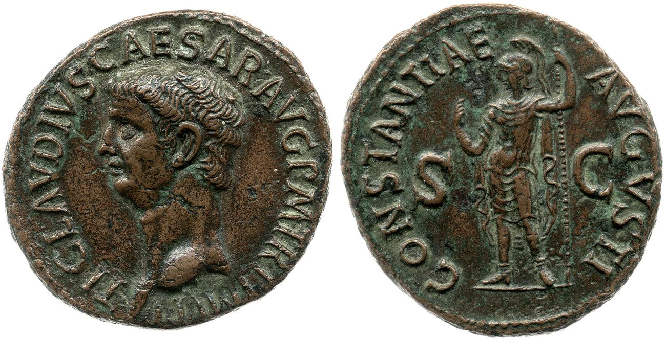 RIC I (second edition) Claudius 111, аверс, bm