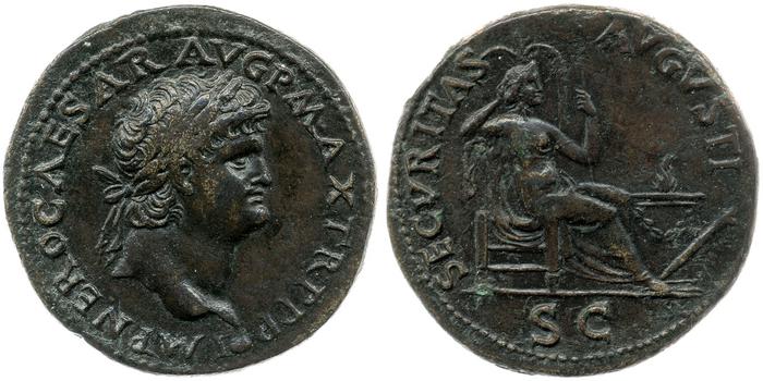 RIC I (second edition) Nero 596, реверс, bm