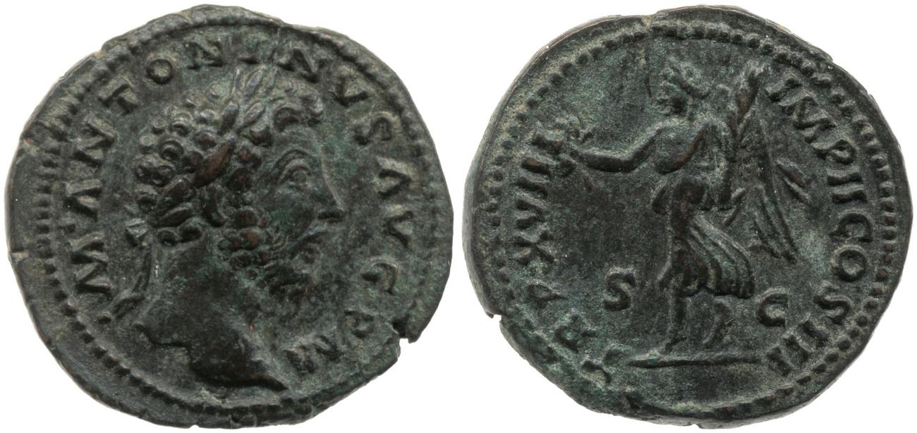 аверс RIC III Marcus Aurelius 884