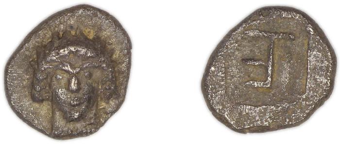 Colophon Milne 1941 Period I, quarter-obols (TE), реверс, bm