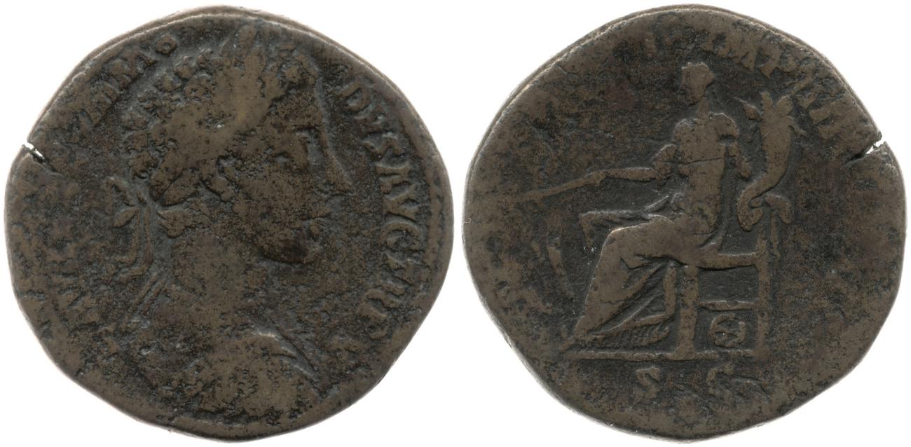 RIC III Marcus Aurelius 295, аверс, bm