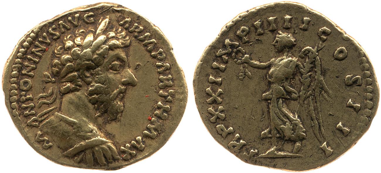 аверс RIC III Marcus Aurelius 172