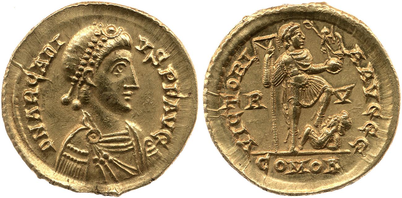 RIC X Honorius 1286, аверс, bm