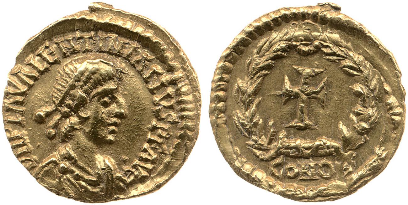 RIC X Valentinian III 2030, аверс, bm