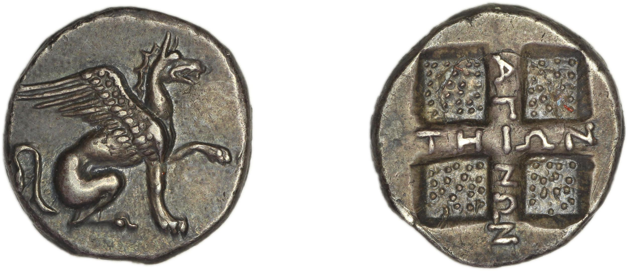 аверс Teos Kinns 1980 Period I.1, AR II