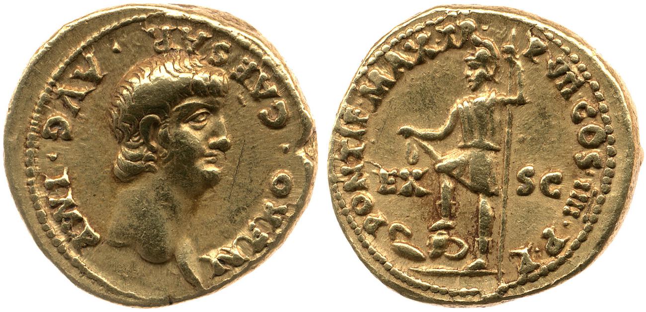 RIC I (second edition) Nero 25, аверс, bm