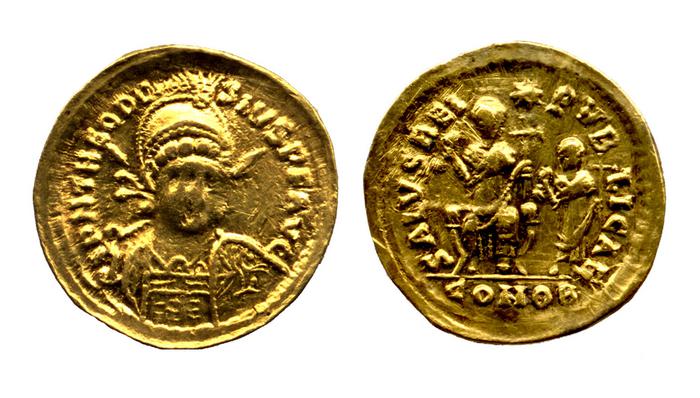 RIC X Theodosius II (East) 234, реверс, bm