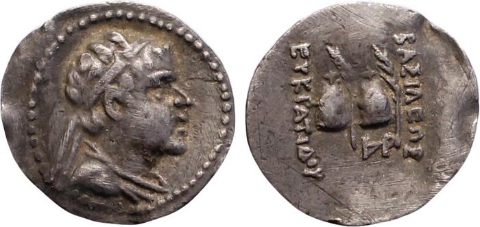 Bactrian and Indo-Greek Coinage Eucratides I 3.7, bm