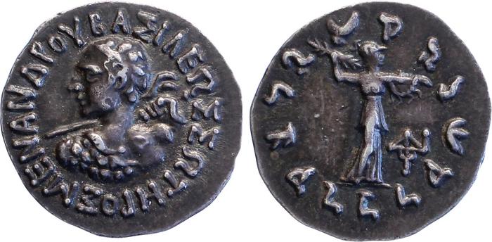 Bactrian and Indo-Greek Coinage Menander I 4.2, bm