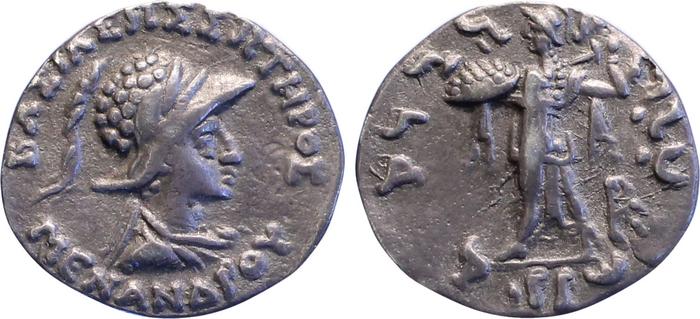 Bactrian and Indo-Greek Coinage Menander I 14.7, bm
