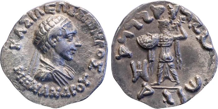 Bactrian and Indo-Greek Coinage Menander I 13.19, bm