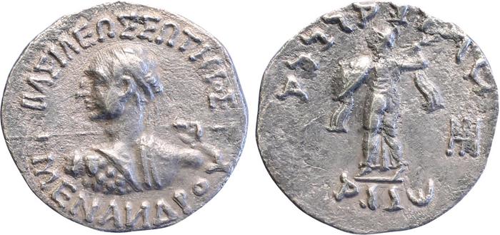 Bactrian and Indo-Greek Coinage Menander I 16.2, bm