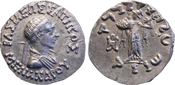 Bactrian and Indo-Greek Coinage Menander I 13.19, bm