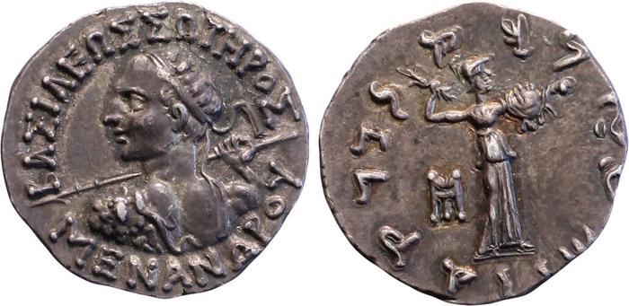 Bactrian and Indo-Greek Coinage Menander I 15.3, bm