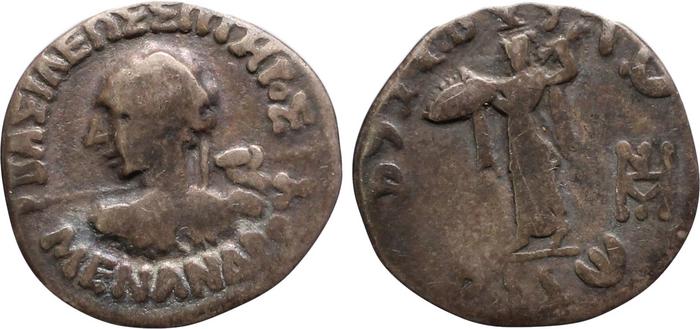 Bactrian and Indo-Greek Coinage Menander I 17.3, bm