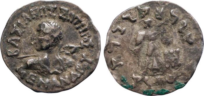 Bactrian and Indo-Greek Coinage Menander I 16.6, bm
