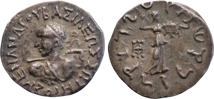 Bactrian and Indo-Greek Coinage Menander I 4.4, bm