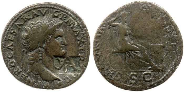 RIC I (second edition) Nero 596, реверс, bm