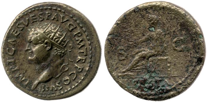 RIC II, Part 1 (second edition) Titus 213, реверс, bm