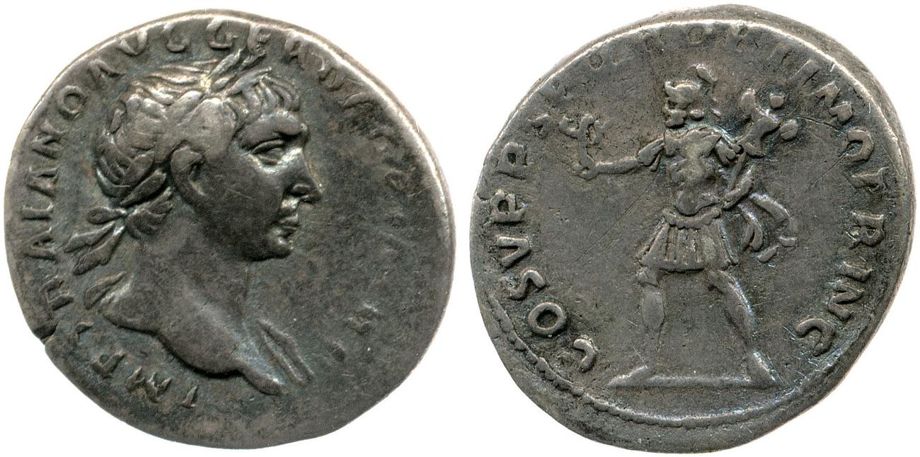 RIC II Trajan 114, obverse, bm