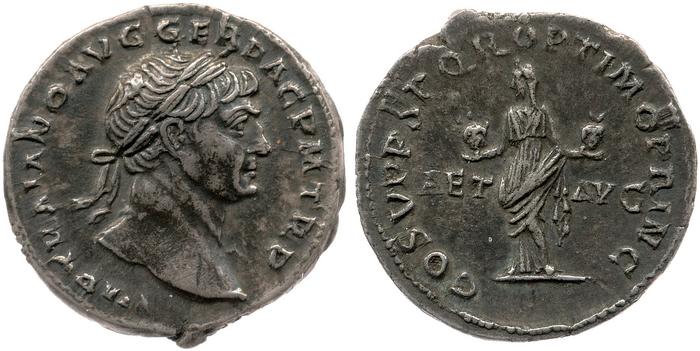 RIC II Trajan 91, реверс, bm