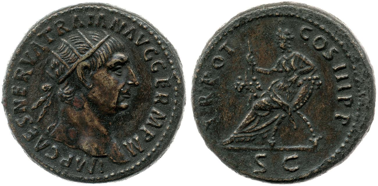 RIC II Trajan 411, аверс, bm