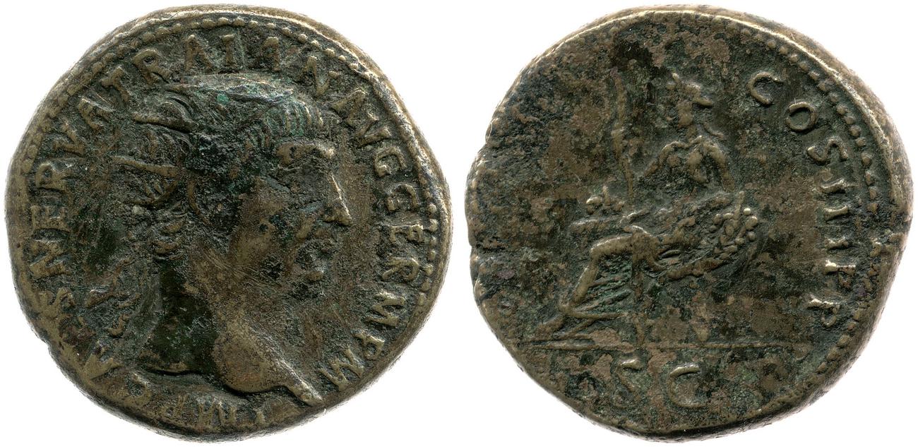 RIC II Trajan 411, аверс, bm