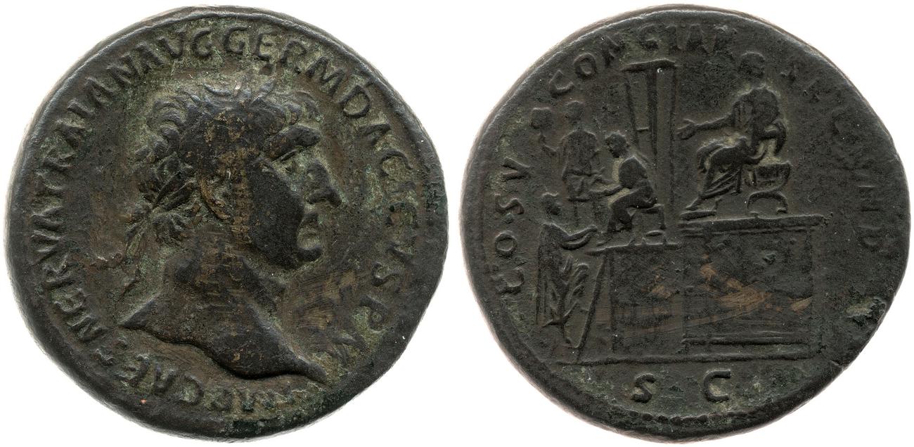 RIC II Trajan 450, аверс, bm