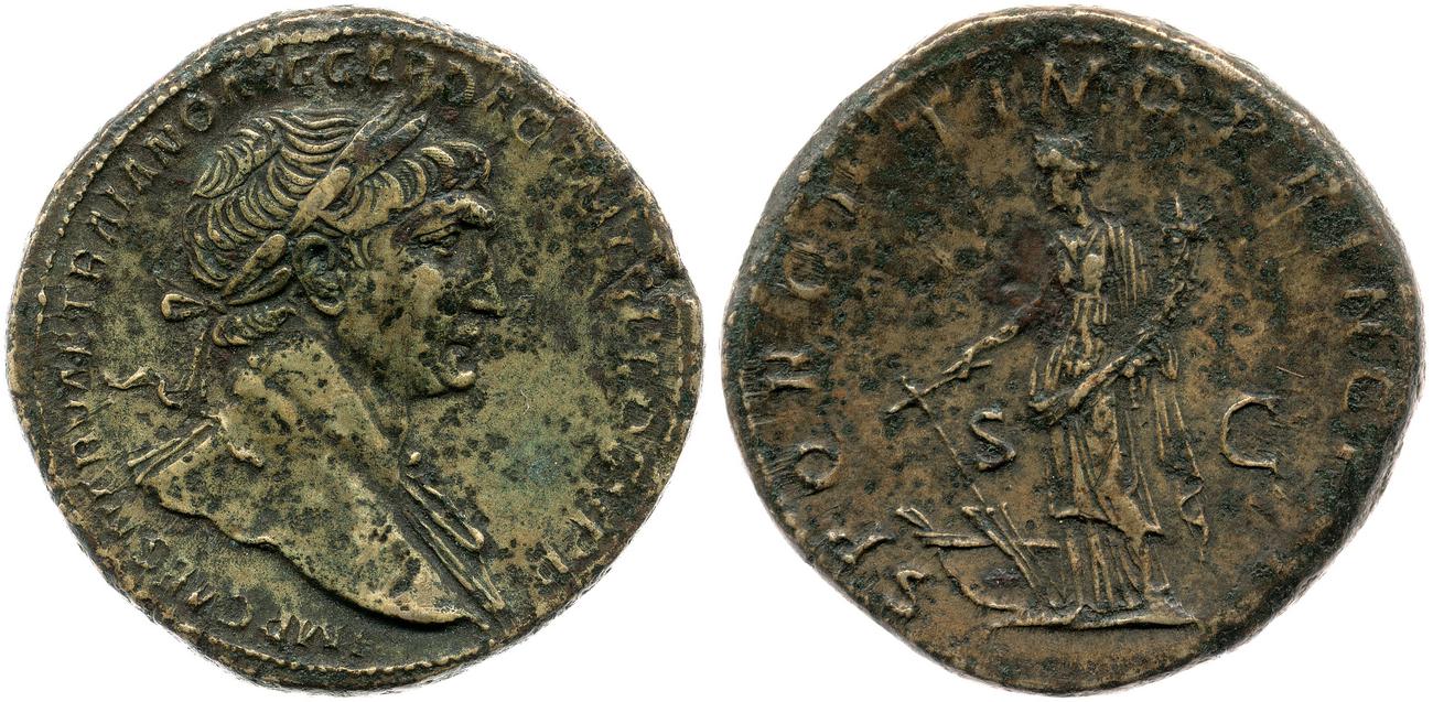 RIC II Trajan 500, аверс, bm