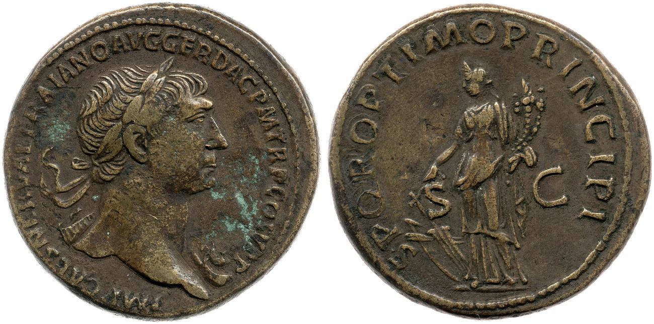 RIC II Trajan 500, аверс, bm