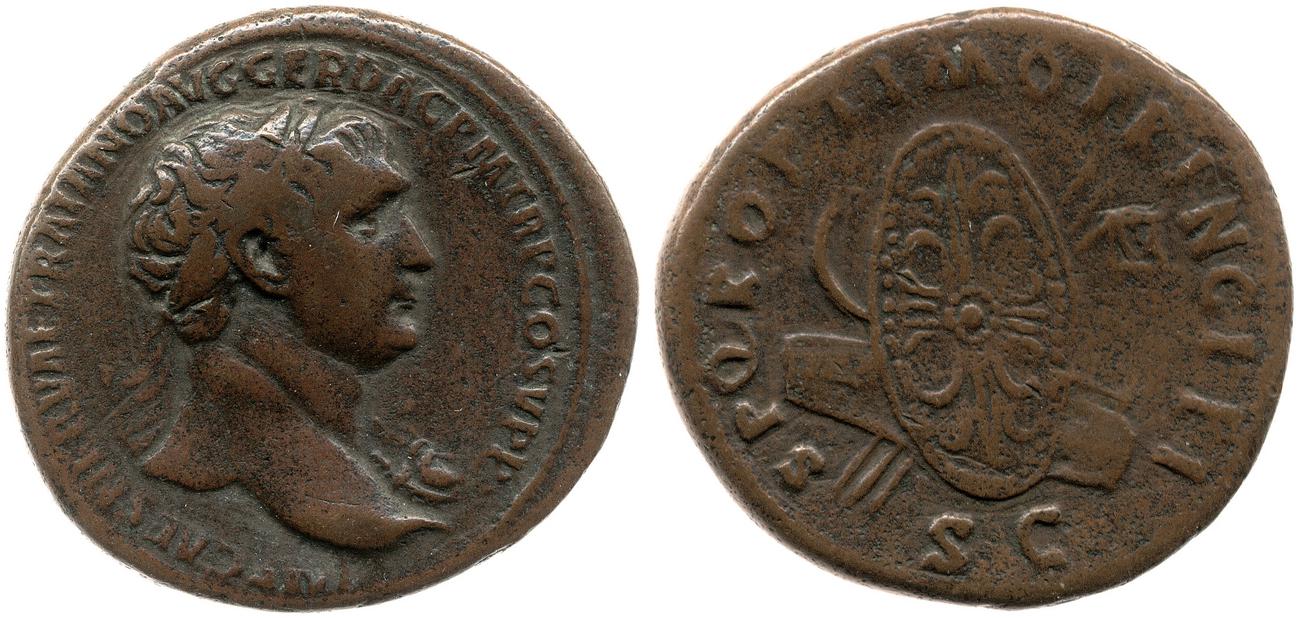 RIC II Trajan 584, аверс, bm